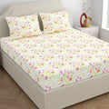 Dreamscape Cotton King Bedsheet with 2 Pillow Covers Blush Taffy