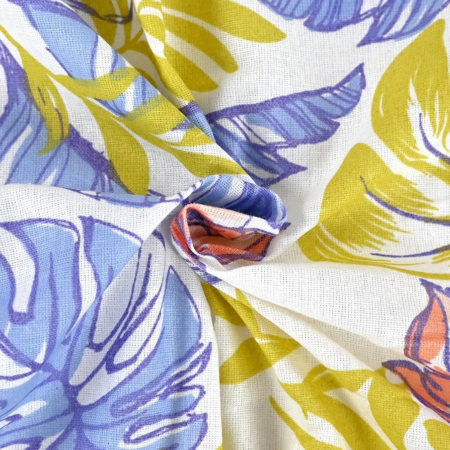 Divine Casa 144 TC Pure Cotton Double Bedsheet with 2 Pillow Covers Floral Bliss Colour Purple Yellow