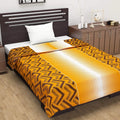 Divine Casa 120 GSM Microfiber Single Dohar Soft & Lightweight Throw Blanket Chevron Pattern Colour Orange Chevron