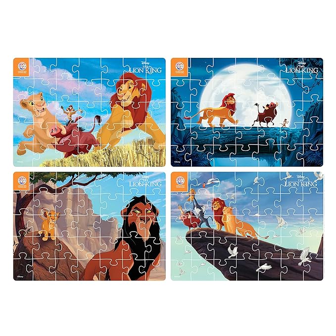 Ratna's 4 in 1 Disney Jigsaw Puzzle 140 Pieces for Kids | 4 Jigsaw Puzzles 35 Pieces Each | Lion King