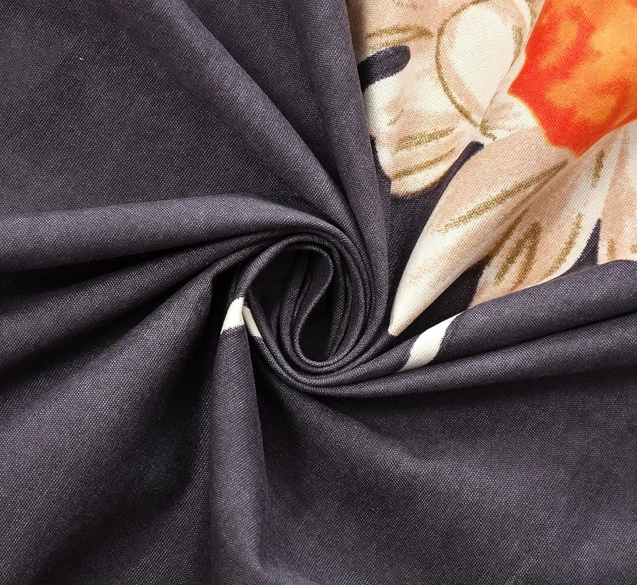 Homefab India 180 TC Microfiber Single BedSheet with 1 Pillow Cover Dark Grey Floral