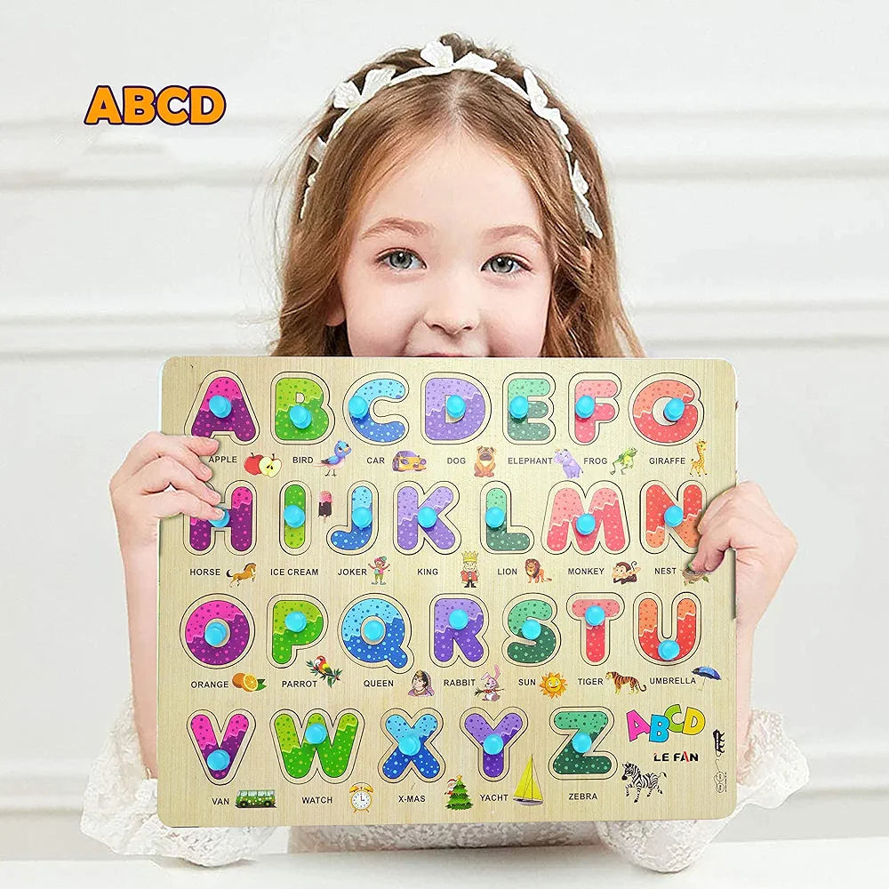 Lefan Kids Fort Pre Nursery Educational Jigsaw Puzzles for Adults Kids Learning Toys Kit Board Game 3 pcs Set of Numbers Alphabets & Fruits Educational Toy