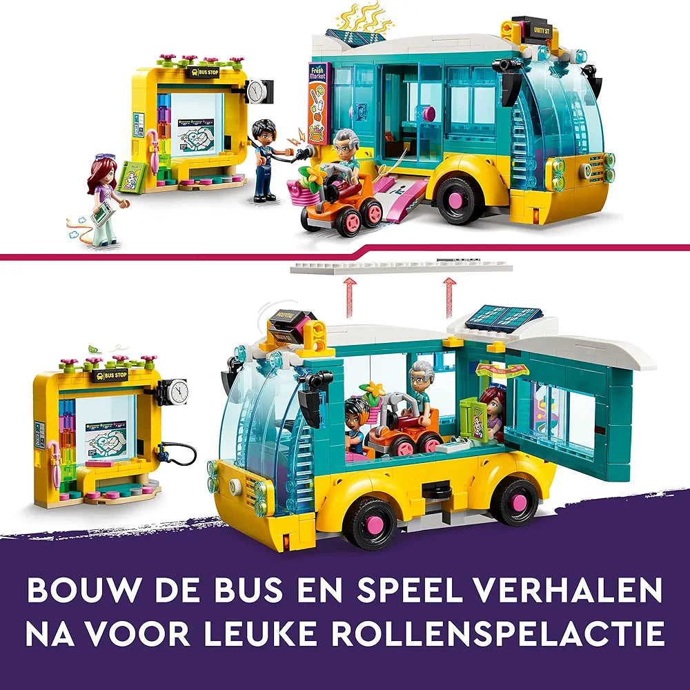 Lego Friends Heartlake City Bus 41759 Building Toy Set for Ages 7+; with Buildable Bus, Bus Stop and 3 Characters