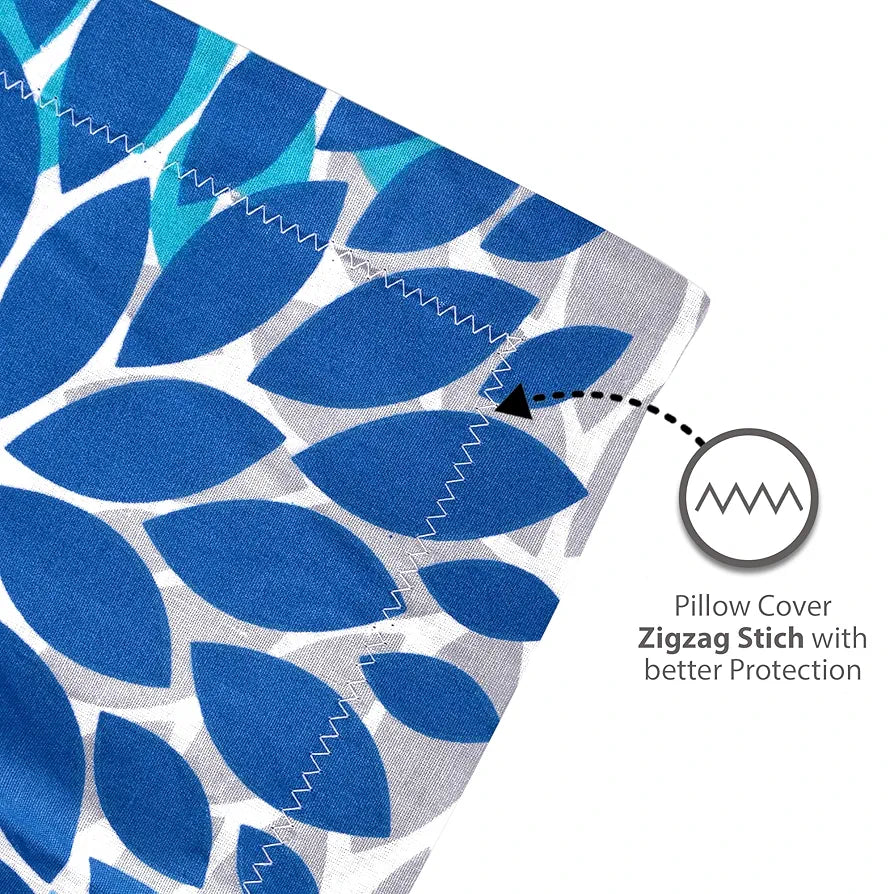 Divine Casa Bedsheet for Single Size Bed | 144 TC | Cotton Bedsheet for Single Size Bed with 1 Pillow Cover  Floral Colour Galaxy Blue