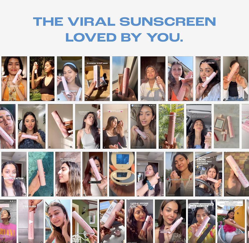 52 Sundaze SPF50 Rosewater Sunscreen Mist For Face | SPF 50+ PA++++ Sunscreen Spray | Invisible Ultralight Sun Screen | Clear Glow Rose Sun Mist | UVA/B Broad Spectrum | Oily & Dry Skin | No White Cast | Easy Reapplication | Men & Women | 100 ml