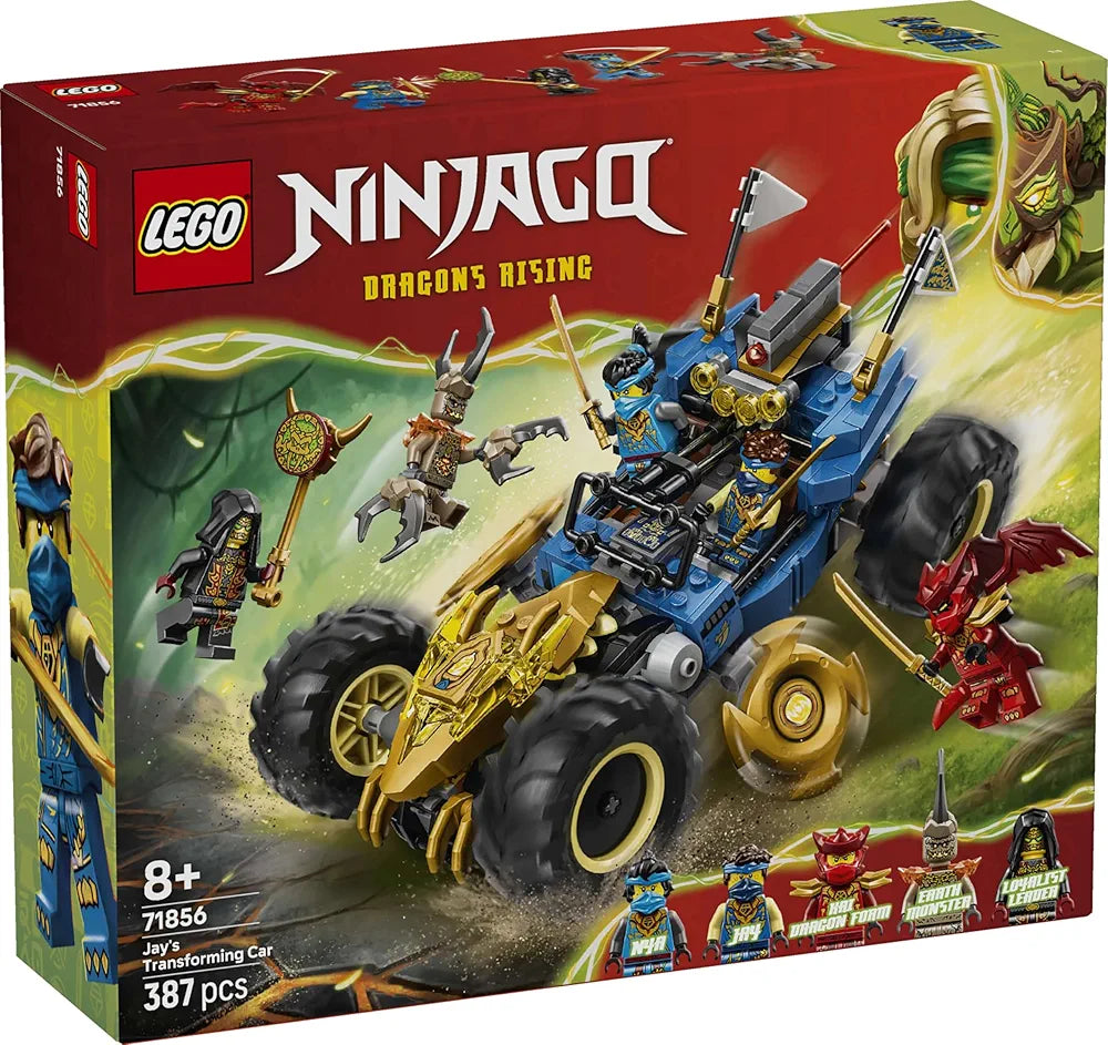Lego Ninjago Jay’s Transforming Car Ninja Car Toy Building Set with 5 Minifigures - 71856