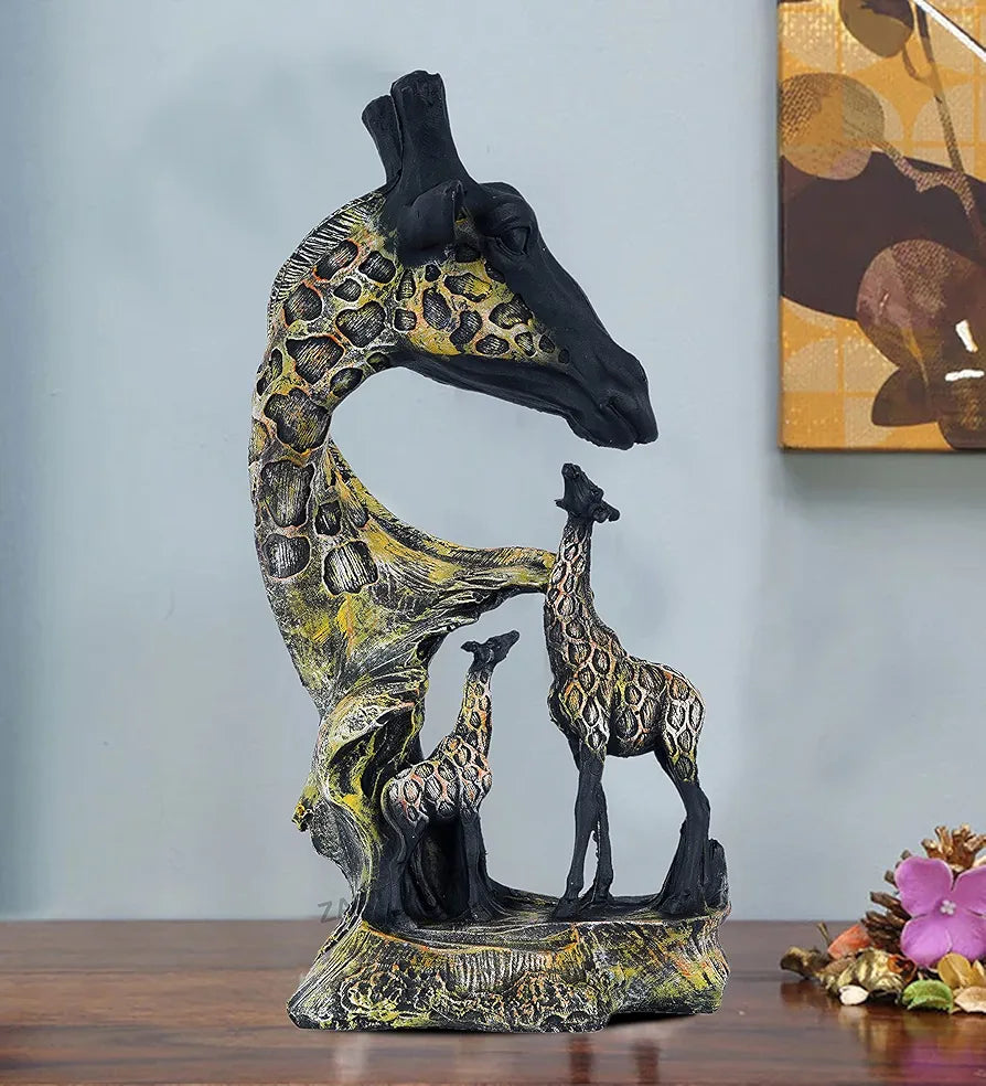 Zart Statue of Giraffe Sculpture for Home Decor Decorative Gift Showpiece