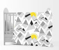 Divine Casa 120 GSM Microfiber Single Kids Dohar Soft & Lightweight Throw Blanket Geometric Triangles Pattern Colour Black & White