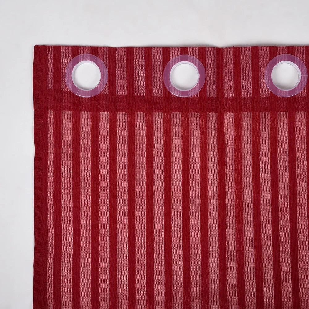 Kuber Industries Window Curtain Sheer Parda for Living Room Lining Net Colour Maroon Colour
