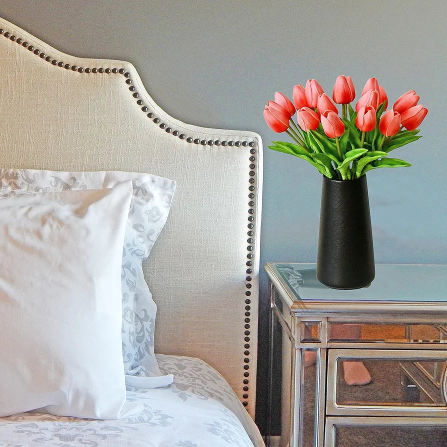Artificial Tulips 20 Stems PU Faux Flowers 13.5 Inch