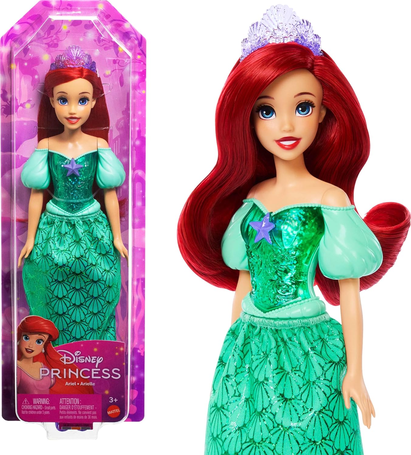 Mattel Disney Princess Dolls Posable Fashion Doll with Sparkling Clothing and Accessories