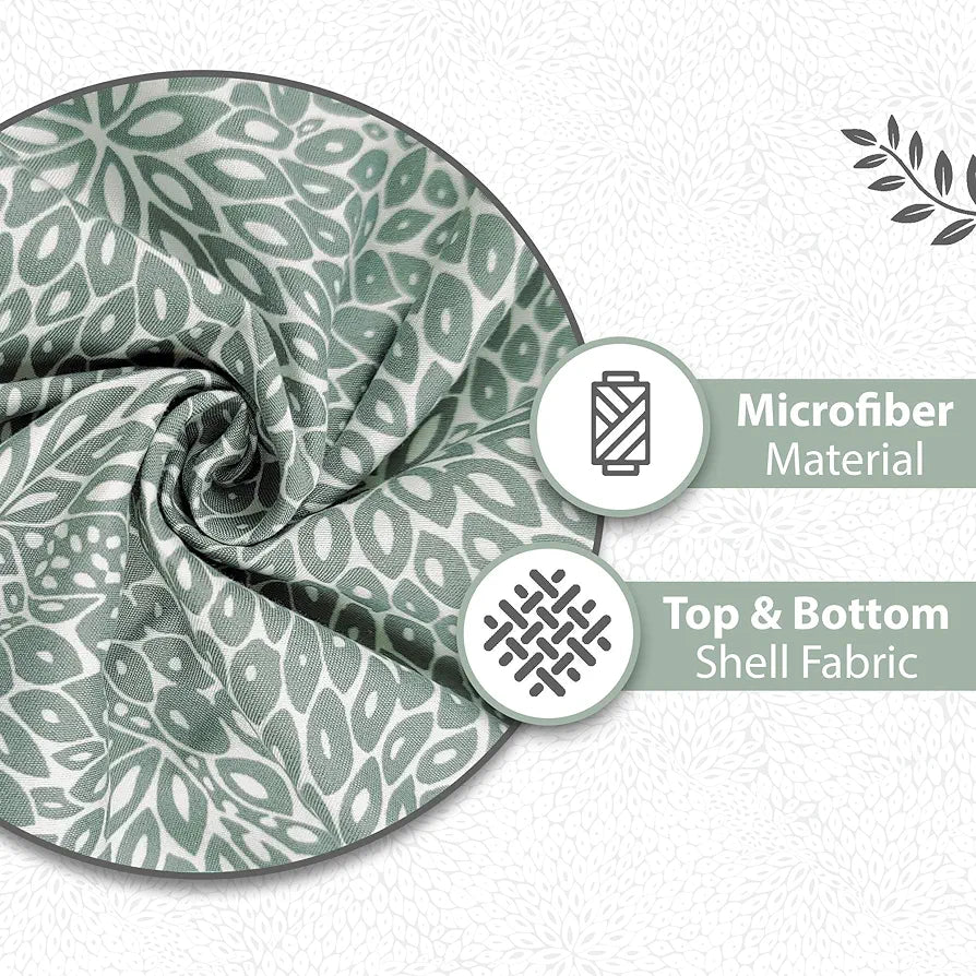 Divine Casa 120 GSM Microfiber Single Kids Dohar Soft & Lightweight Throw Blanket Floral Burst Pattern Colour Sage Green & White
