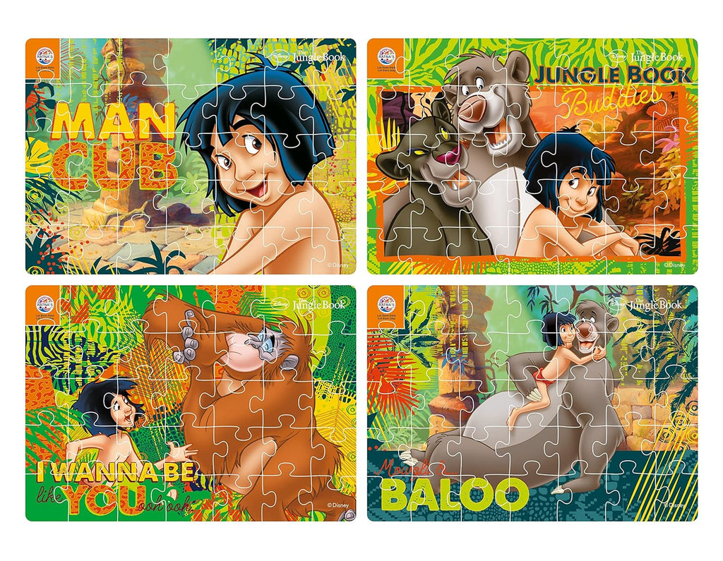 Ratna's 4 in 1 Jigsaw Puzzle 140 Pieces for Kids | 4 Jigsaw Puzzles 35 Pieces Each | Jungle Book