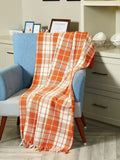 Sashaa World Plaid Blanket Throw Colour Red
