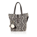 Astrid Cotton Tote Bags Dark Grey Textured