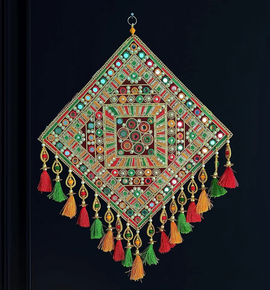 Square Rangoli Design Wall Hanging Traditional Chakda Square-2
