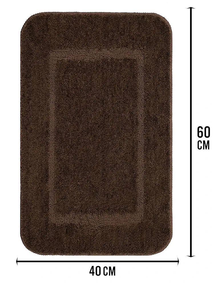 Saral Home Good Morning Mat Soft Anti-Skid Colour Brown (Pack of 2)