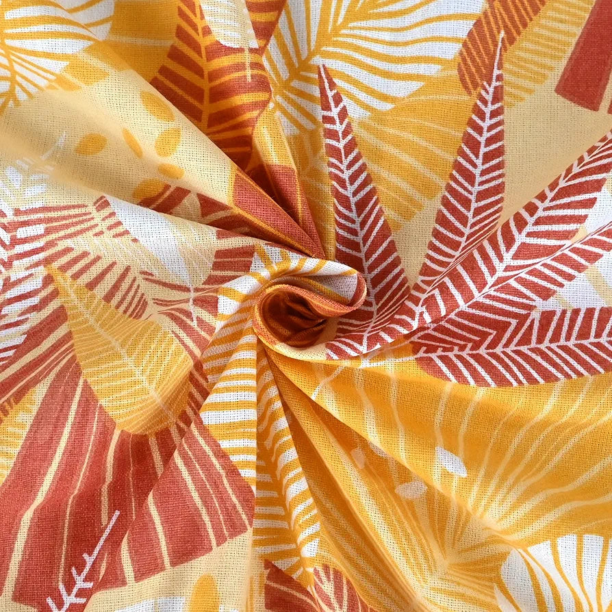 Divine Casa 144 TC 100% Pure Cotton Double Bedsheet with 2 Pillow Covers Floral Paisley Colour Mustard Orange