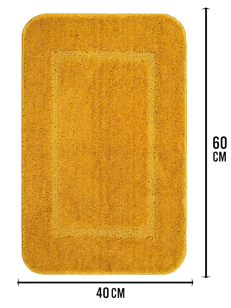 Saral Home Good Morning Mat Soft Anti-Skid Colour Gold (Pack of 2)