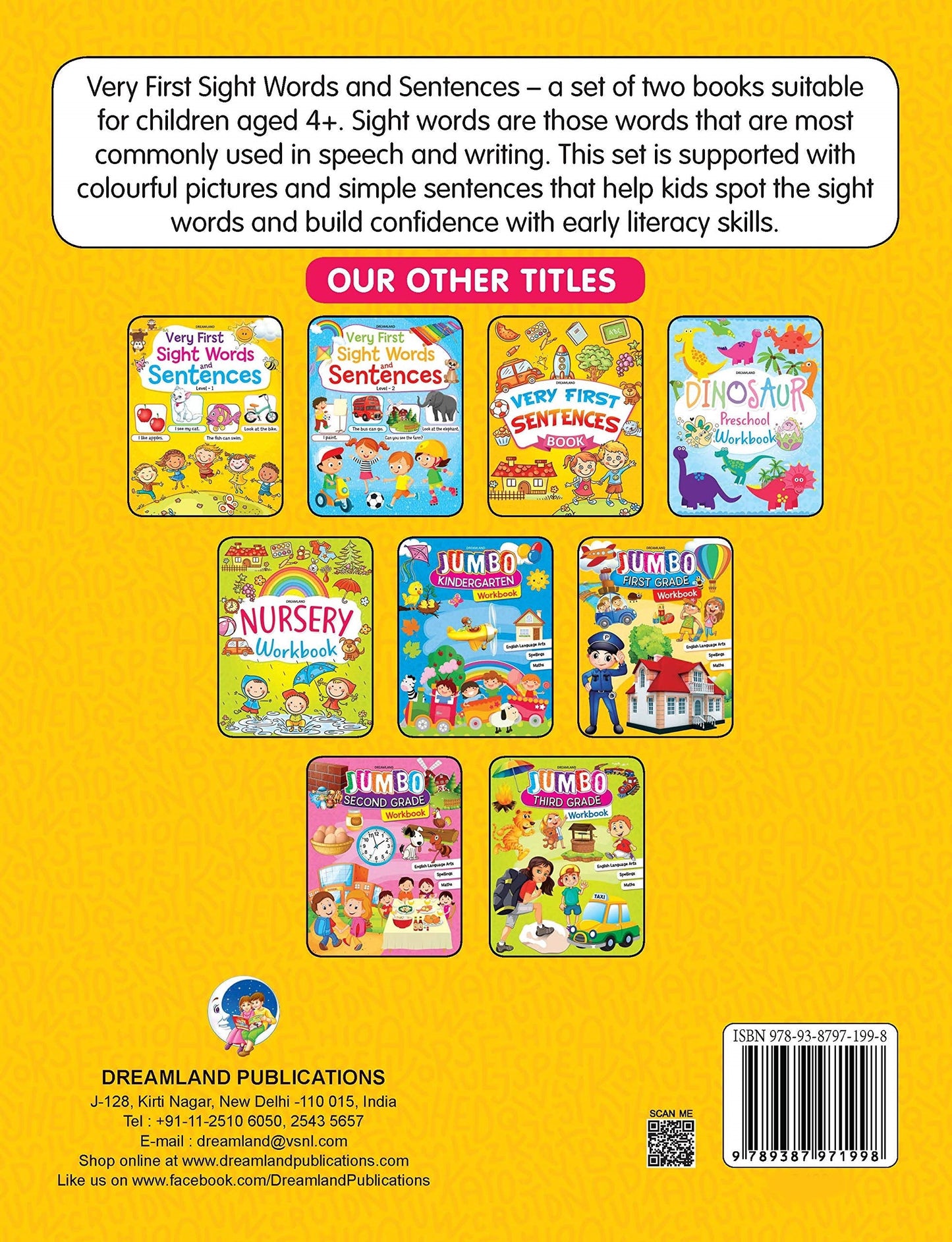 Dreamland Very First Sight Words Sentences Learning Book For Kids Level 1