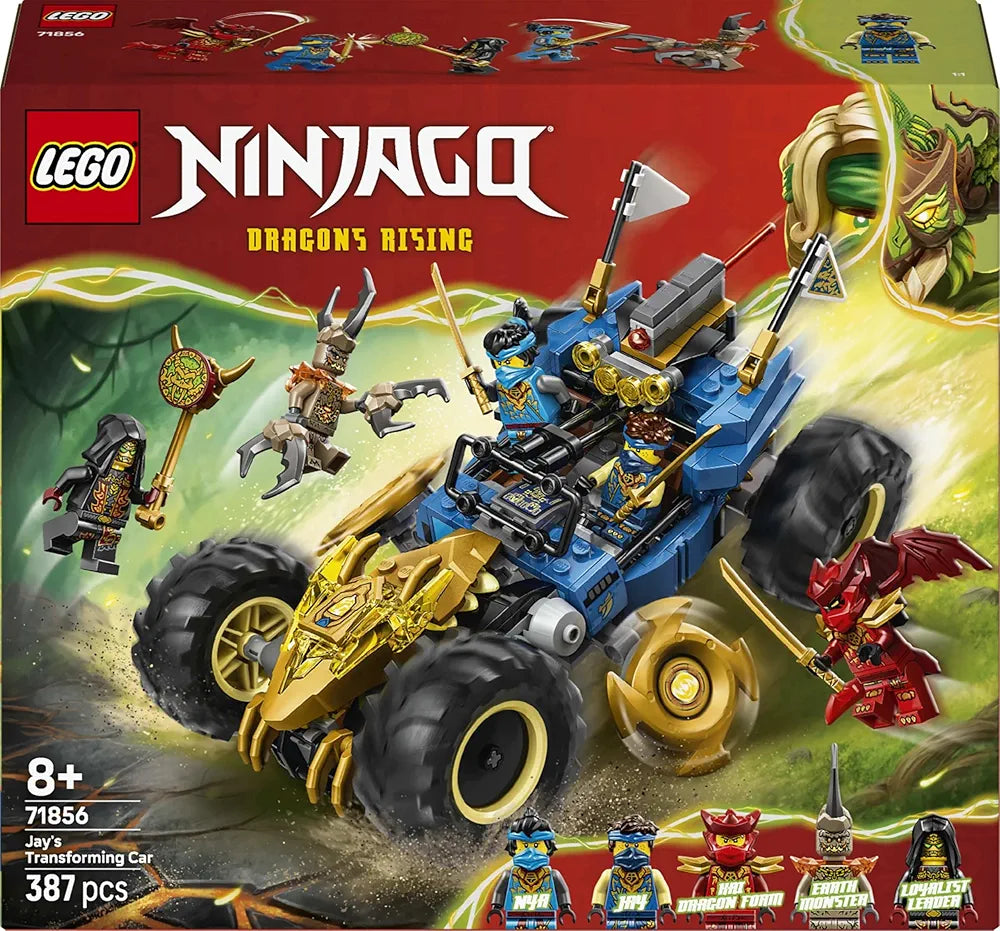 Lego Ninjago Jay’s Transforming Car Ninja Car Toy Building Set with 5 Minifigures - 71856