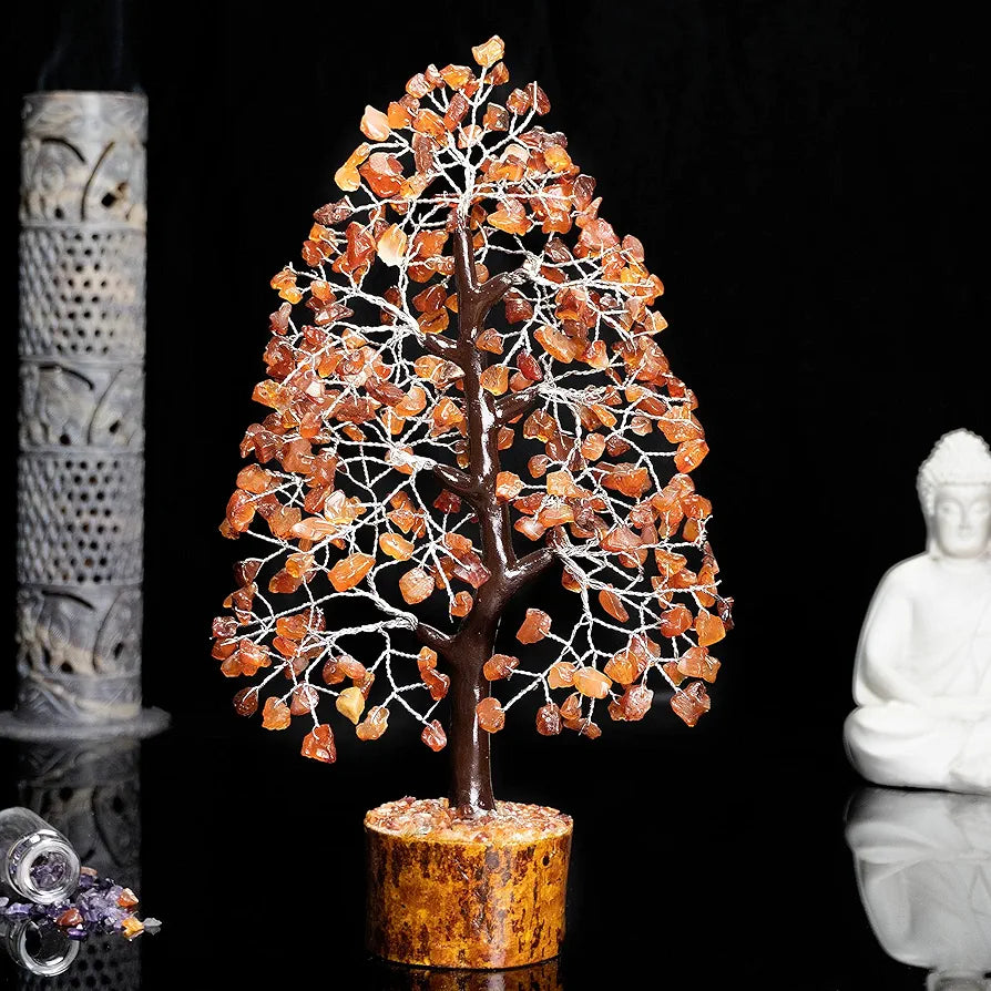 HindCraft Carnelian Chakra Crystal Silver Wire 10-12 inch