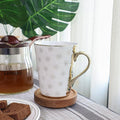 Femora Ceramic White-golden Coffee Mugs, Tea Mugs, Ceramic Tea Cups | 330 Ml | 1 Piece Set | Not Microwave Safe