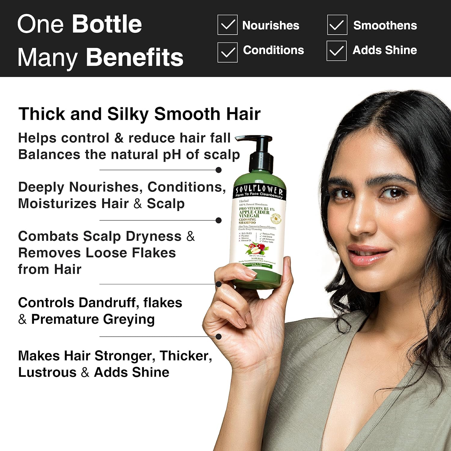 Soulflower Apple Cider Vinegar Shampoo - 300 ml