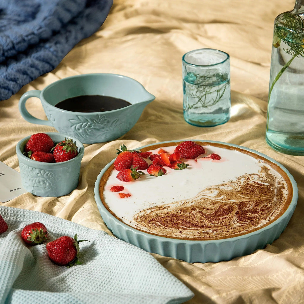 Ellementry Upper Crust Ceramic Tart Dish 1500ml Microwave Oven Safe Serving Tray