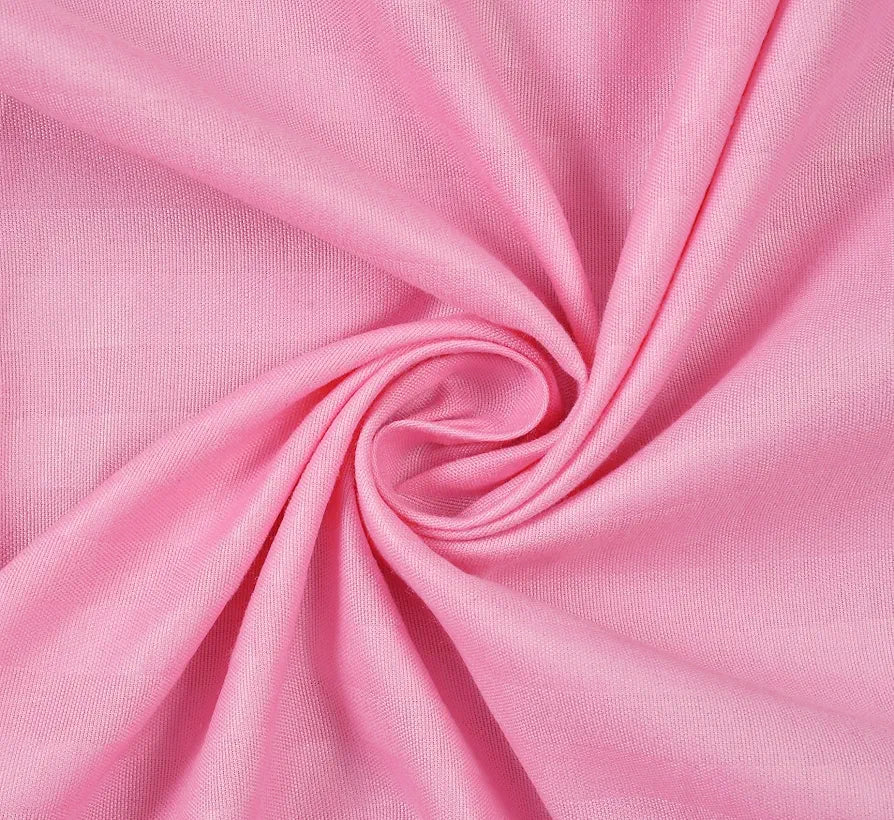 Homefab India 160 TC Stripe Cotton Feel Glace Cotton Elastic Fitted King Size Double Bed Bedsheet with 2 Pillow Covers Fits Upto 6 inches Mattress Baby Pink