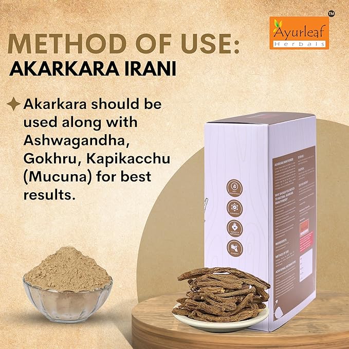 Ayurleaf Herbals Akarkara Irani Powder for Immune Booster - 200 Gms