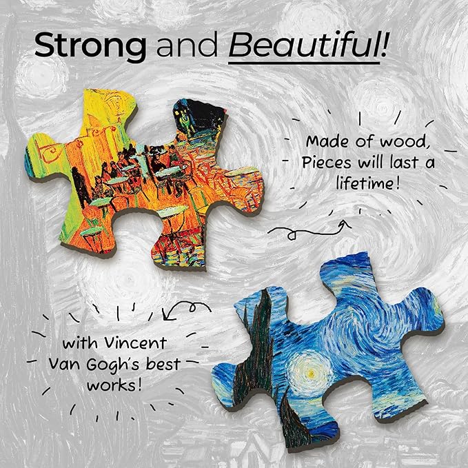 91Knots Orchard Bordered by Cypresses-Vincent Van Gogh's Masterstrokes | Wooden Small Jigsaw Puzzle for Kids | A5 Size-140 Pieces