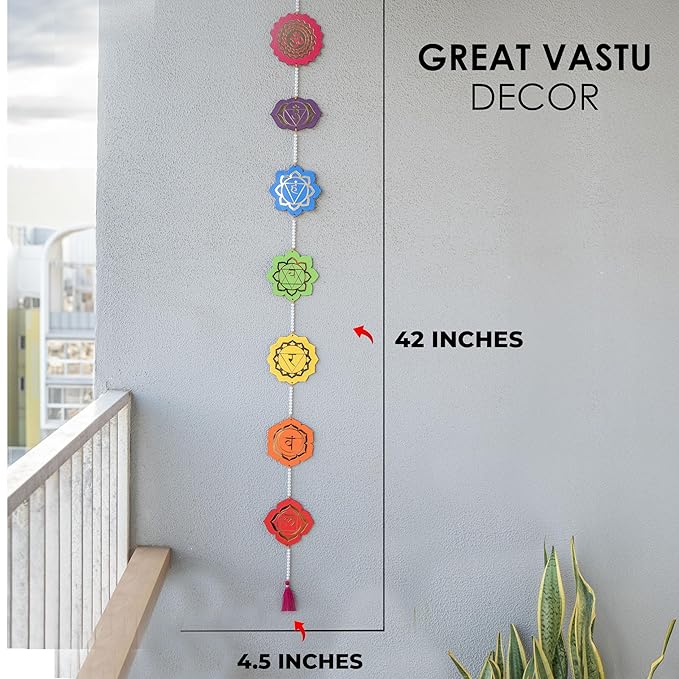 Solobolo Engineered Wood Seven Chakra Wall Hanging Decor, Perfect Mandir & Home Decoration Item