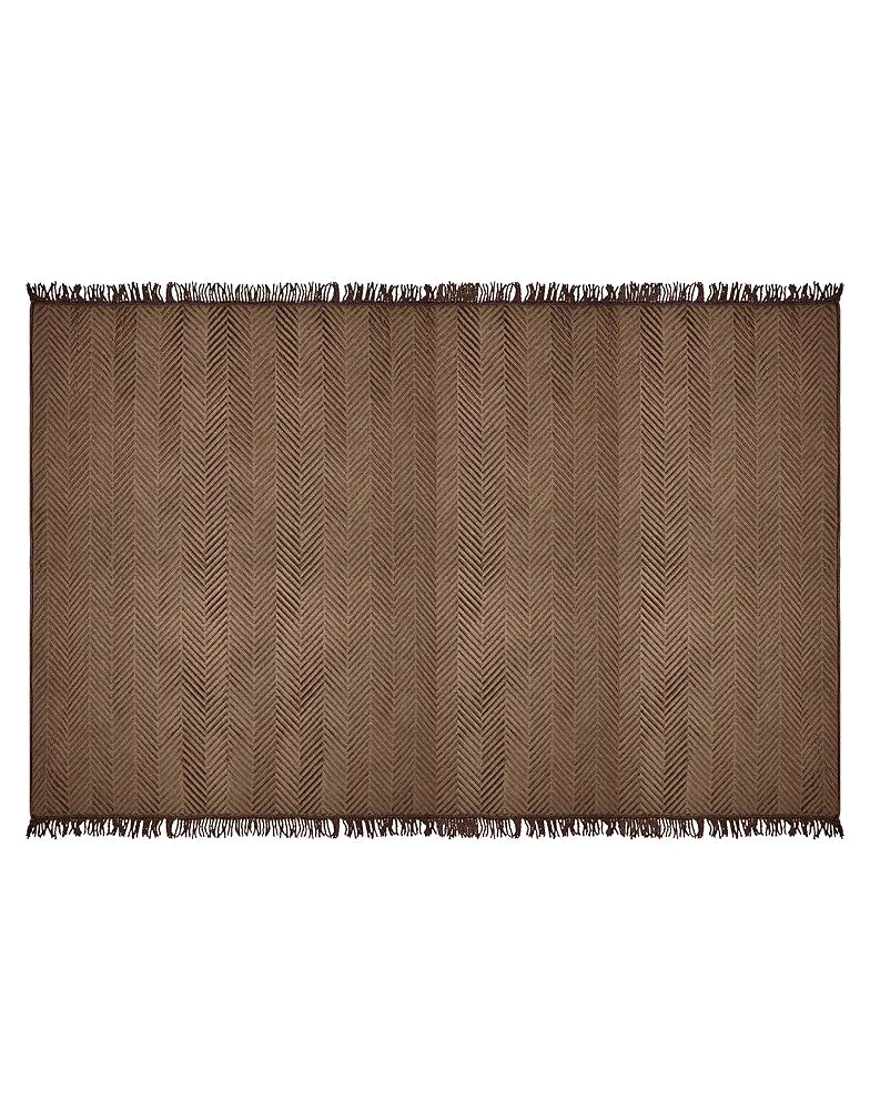 Saral Home Easy Living Velvet Chevron Sofa Throw Brown