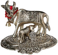 Ecraftindia White Metal Cow and Calf