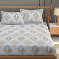Homefab India 180 TC Microfiber Double BedSheet with 2 Pillow Covers White Black