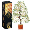 Bezavo Green Jade Crystal Tree Golden Wire