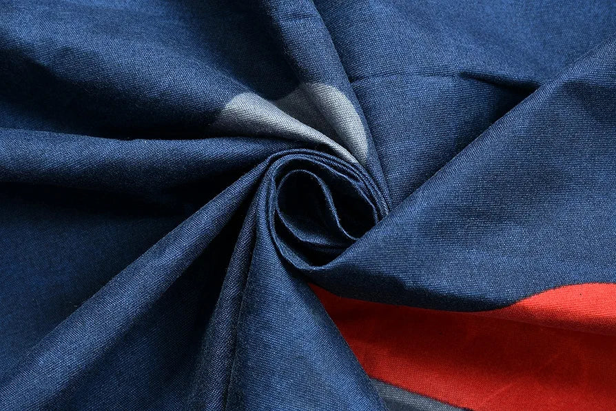 Homefab India 144 TC Microfiber Double Bedsheet with 2 Pillow Covers Dark Blue Heart