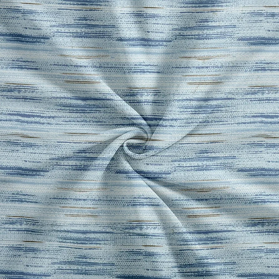 Trance Home Linen 100% Cotton 180 TC Bedsheet Queen Size Printed Fitted Bedspread with 2 Pillow Covers Colour Dhariya Blue