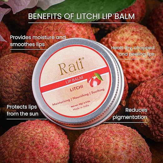 Rati Ayurveda Litchi Lip Balm - 10 gms