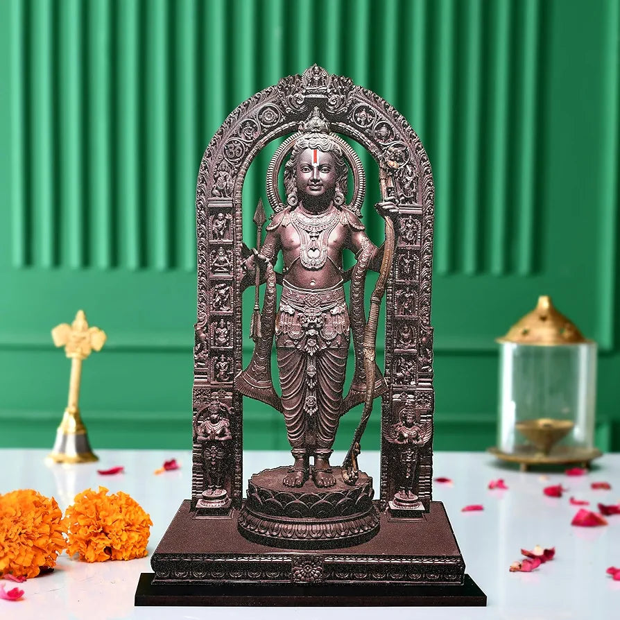 CraftVatika Ram Lalla Idol Ayodhya MDF Murti Statue Set of 2 Ayodhya Ram Lalla Wooden Murti