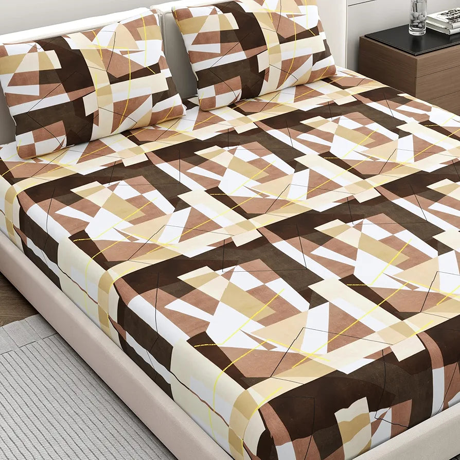 Dreamscape Microfiber Wrinkle & Fade Resistant Double Bedsheet with 2 Pillow Covers Cedar