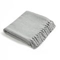 Sashaa World Solid Grey Cotton Throw Colour Light Grey