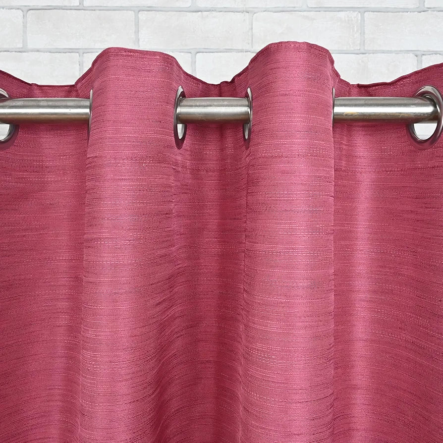Divine Casa 7 Feet Premium Blackout Door Curtain Luxurious Room Darkening Thermal Insulated & Noise Reducing Opaque Polyester Single Panel Colour Firebrick (Pack of 1)