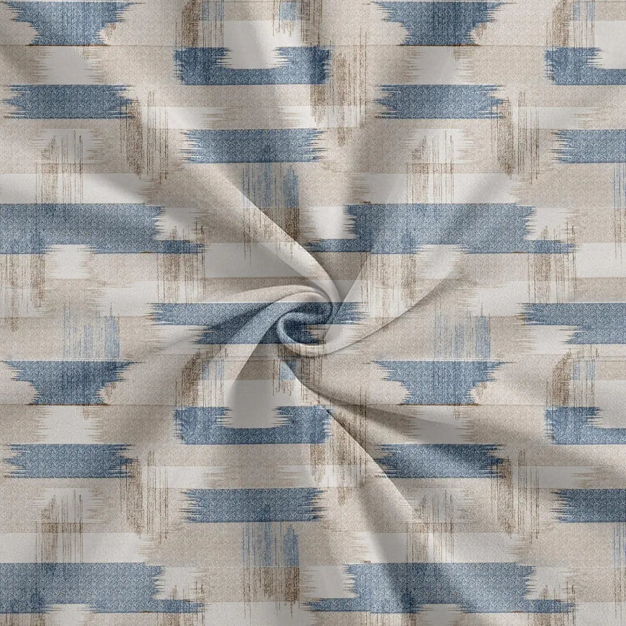 Trance Home Linen 100% Cotton 180 TC Bedsheet Queen Size Printed Fitted Bedspread with 2 Pillow Covers Colour Echo Blue