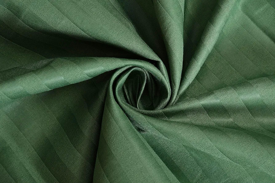 Homefab India 160 TC Stripe Glace Cotton Single BedSheet with 1 Pillow Cover Dark Green