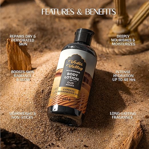 Vedic Valley Paraben Free Oud Arabia Body Lotion for Women & Men - 300 ml