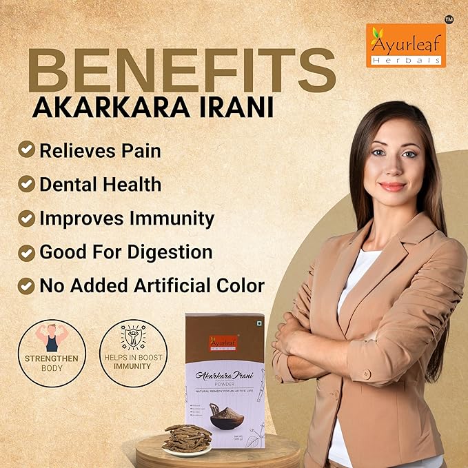 Ayurleaf Herbals Akarkara Irani Powder for Immune Booster - 200 Gms