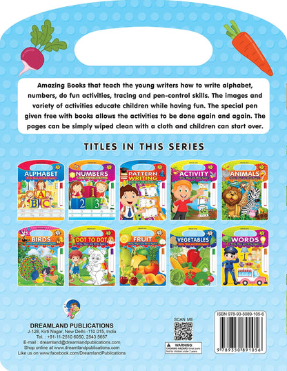 Dreamland Write and Wipe Book - Vegetables