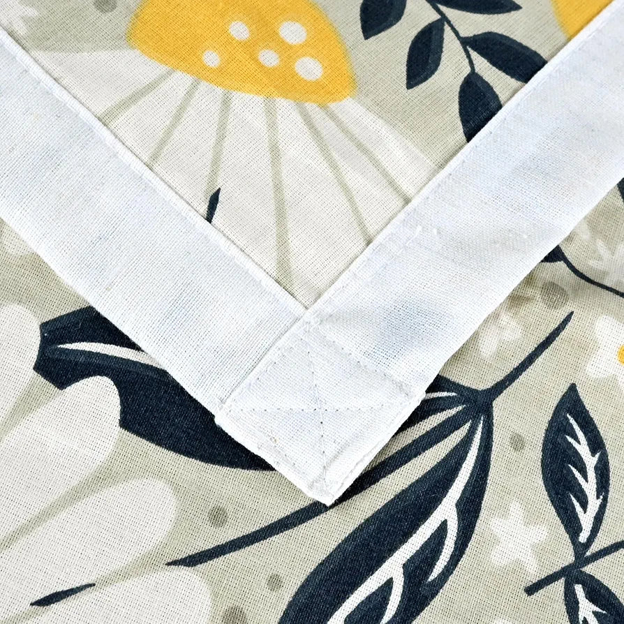 Divine Casa Floret 100% Cotton Double Dohar 120 GSM Soft & Lightweight Throw Blanket Colour Vintage Daisies